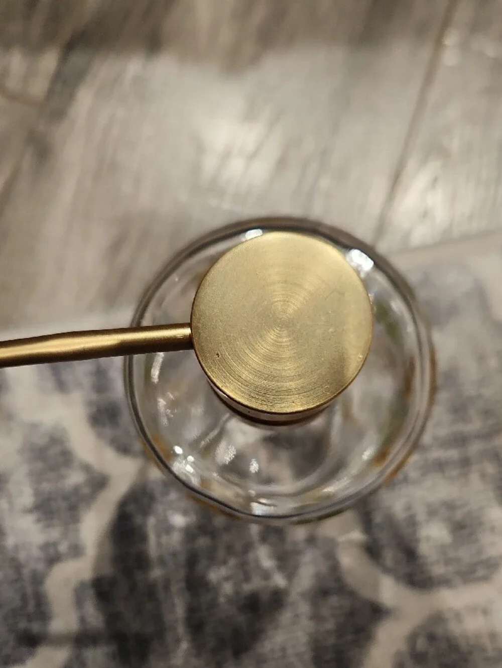 Gold-Top Floral Glass Soap Dispenser - Home Accents